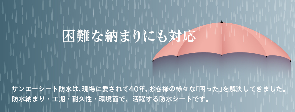 困難な納まりにも対応